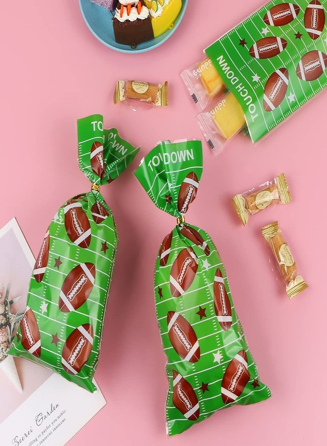 EVERMARKET 100 Pcs Football Goodie Bags - Cellophane Gift Bags with 100 Twist Ties for Football Theme Baby Shower Birthday Decors Sports Event Party Supplies - Image 4